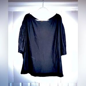 Ralph Lauren “Rugby” black cotton top with crunched sleeves, sz XL
